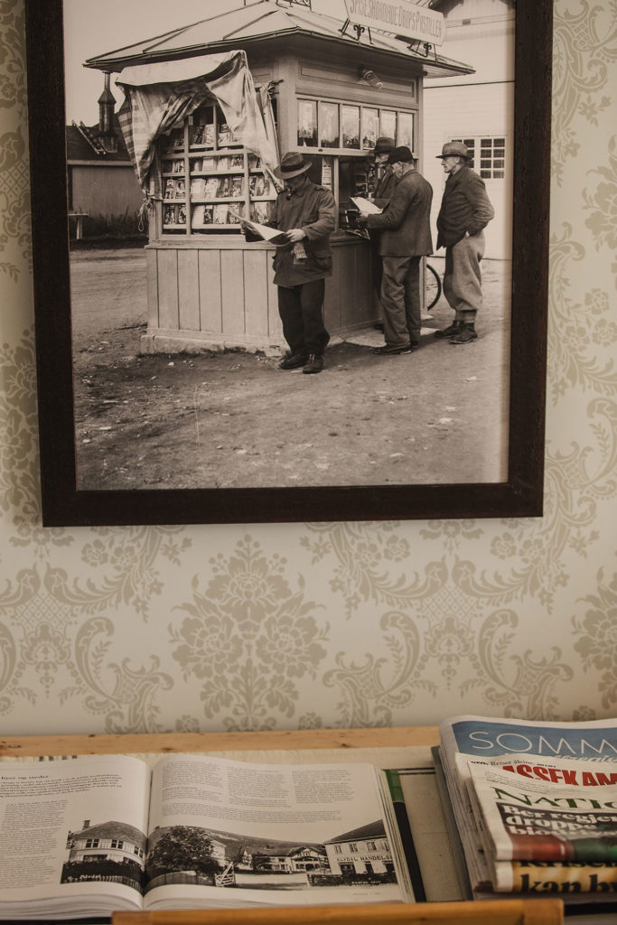 Bilde et gammelt bilde av Alvdal fra spiserommet på Steien Hotel i Alvdal